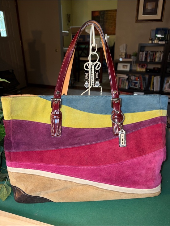 Coach Handbags - Coach Limited Edition Suede Large Wave Multicolor Gallery Tote. Great Condition
